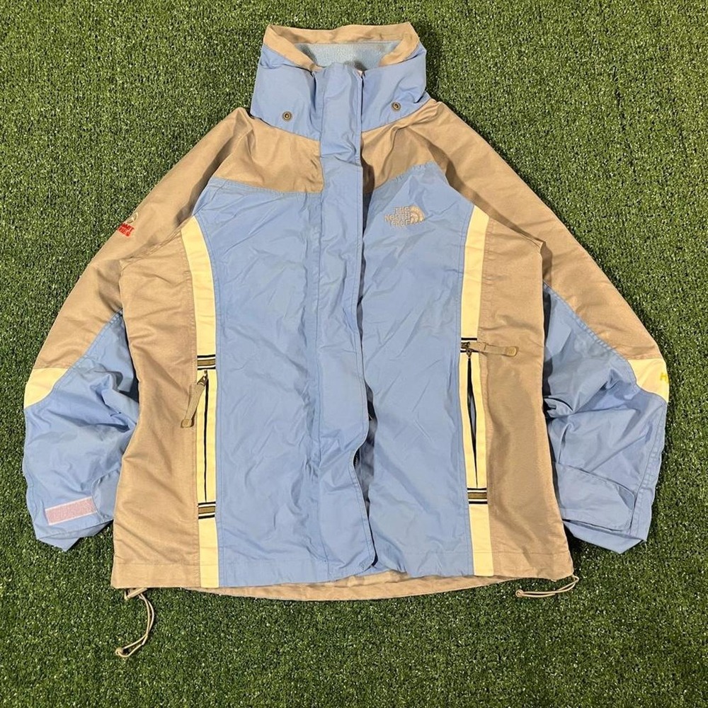 Vintage The North Face Summit Series Colorblock Jacket Blue Tan Mens Size M